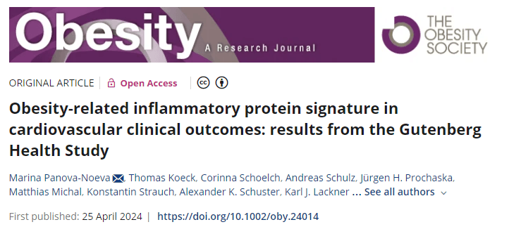 Obesity-related inflammatory protein signature in cardiovascular clinical outcomes publication image